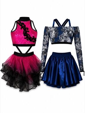 2 Dance Costume Bundle Jazz/Lyrical 4 Pieces Total